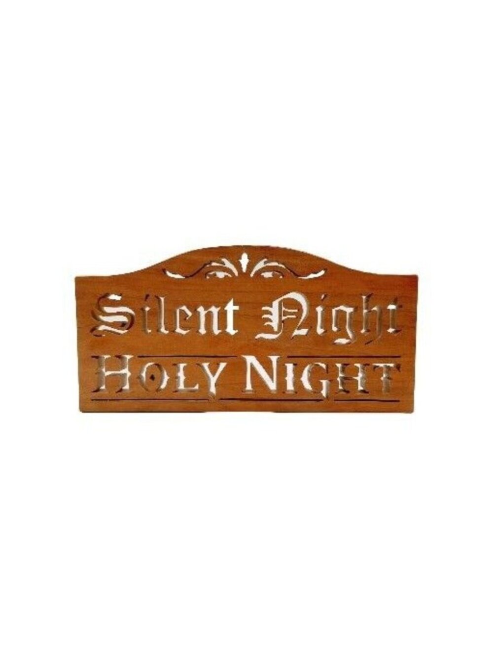Silent Night Holy Night Wood Sign Decor Christmas Cut Out Wall Hanging 12"x6"